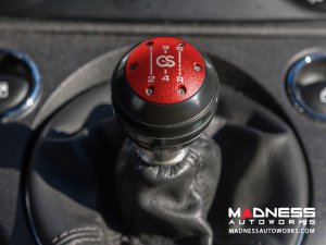 FIAT 124 Gear Shift Knob - Craven Speed - Stainless Steel w/ Black Acetal Outer Sleeve + Red Top